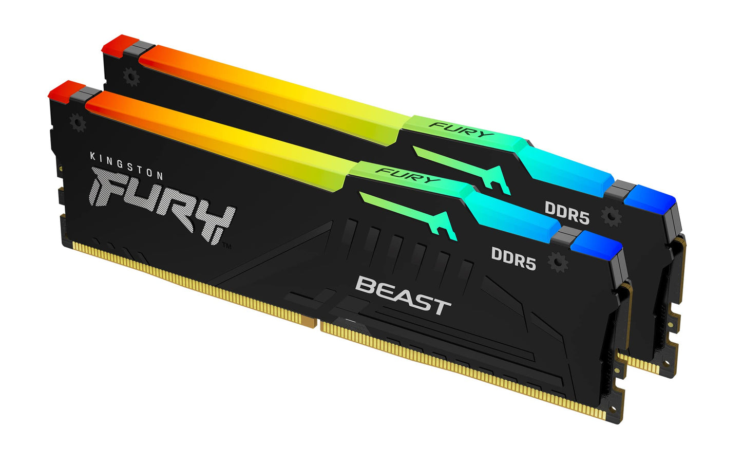 Kingston Fury Beast 64Gb (2X32Gb) 6000Mt/S Ddr5 Cl36 Rgb Desktop Memory Kit Of 2 | Infrared Syncing | Amd Expo | Plug N Play | K