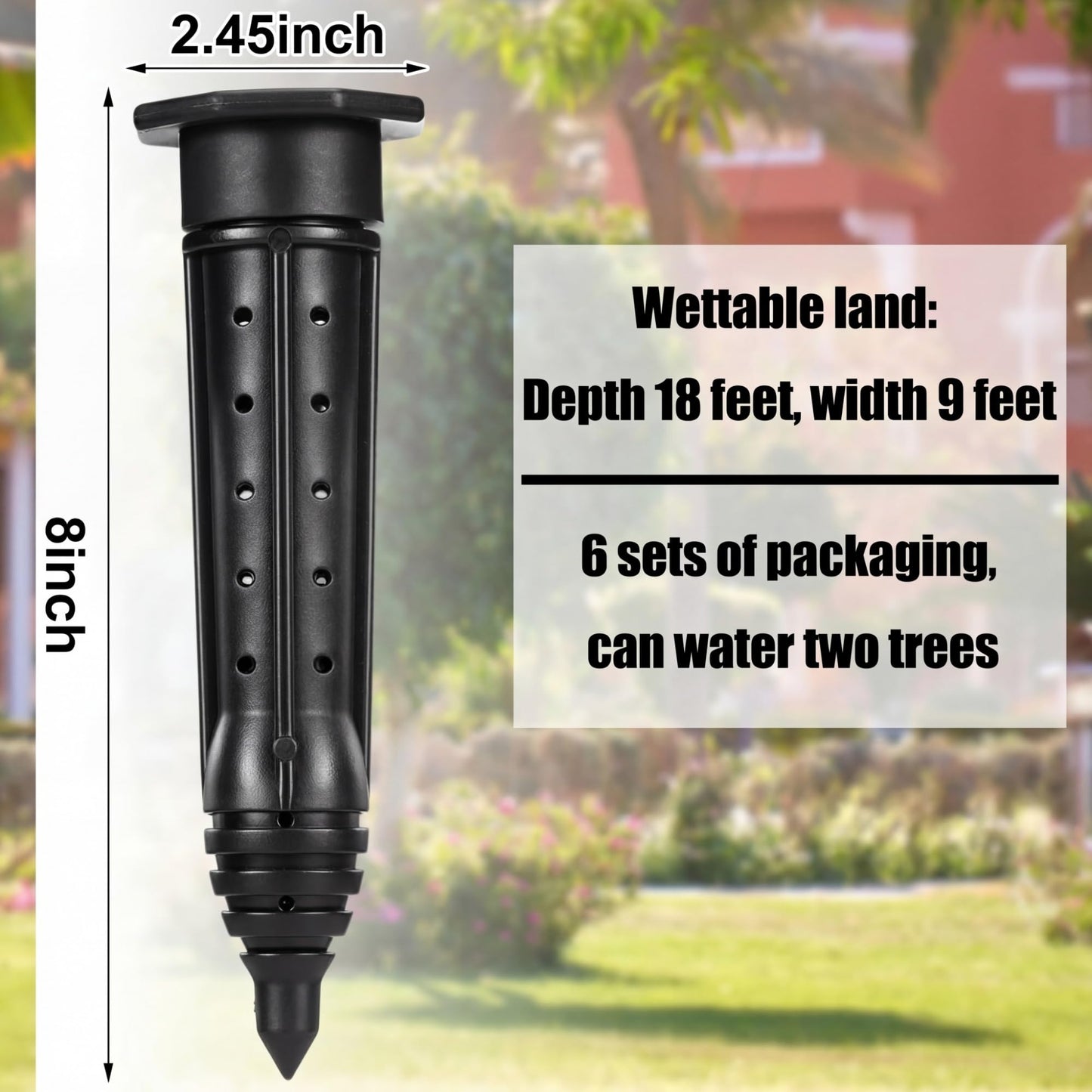 Briwooody 6 Pack Garden Watering Stake Large UV-Protected ABS Plastic Deep Root Irrigation Spike for Trees, Shrubs, Bushes, Shrubs, Flowers, Fruits, Vegetables, Potted Plants (8 Inch)