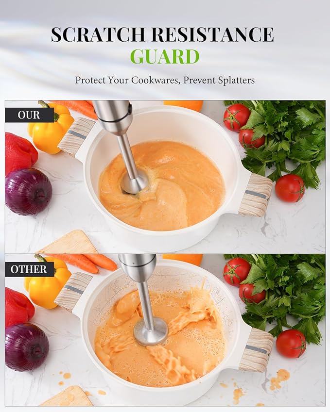GDOR 7-in-1 Immersion Hand Blender, 1000W Scratch Resistance Handheld Blender with 20-Speed & Turbo Mode, Powerful Hand Mixer with Dough Hooks, Egg Beaters, Whisk, Beaker, Chopper and Titanium Blades