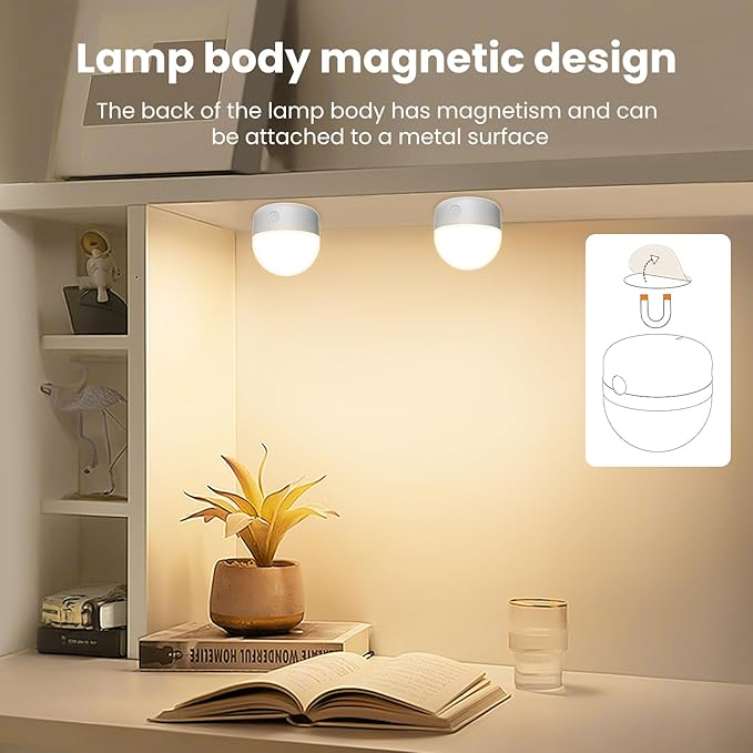 4Packs E26 Rechargeable Magnetic Light Bulbs with Remote and Hook, 10W 900LM Battery operated Emergency LED Bulb 3500mAh, Portable Large Camping Tent Lamp for Home, Hurricane, Power Outage & Outdoor