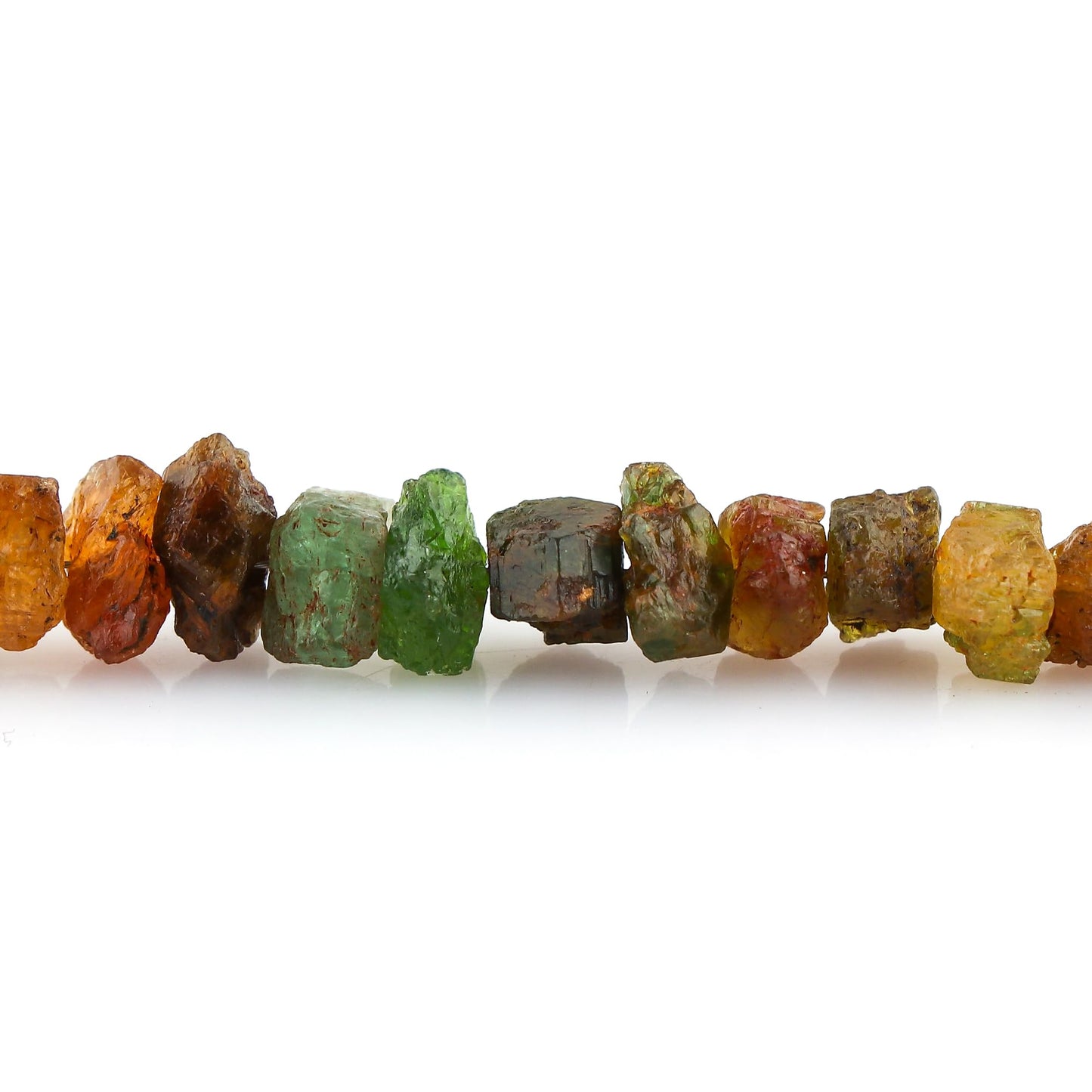 CRYSTALINES Genuine Raw Multi Tourmaline Gemstones Bracelet, Handmade Bohemian Jewelry, Chakra & Healing Crystals, Rough Stones, Adjustable Silver Dainty Chain, Gift for Women (Size-8inch)