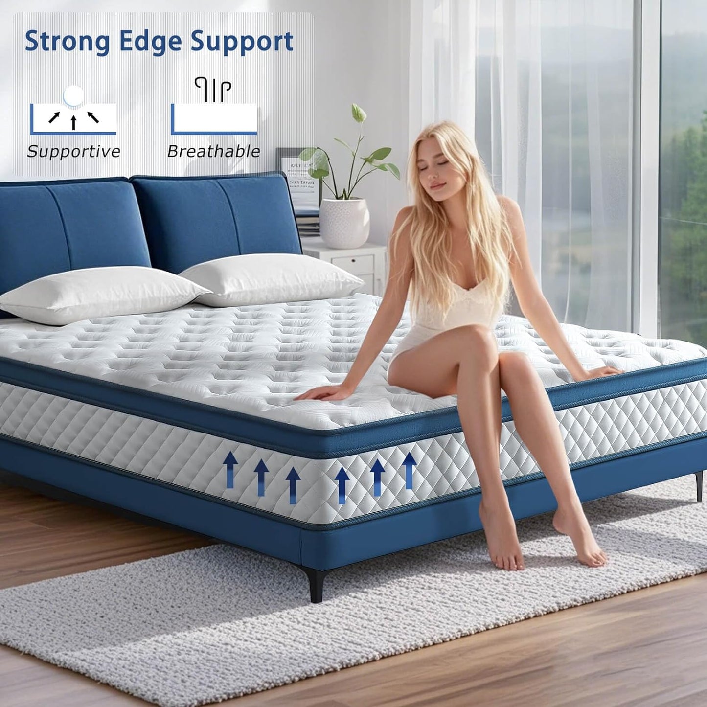 Twin Mattress, 10 Inch Medium Firm Hybrid Twin Size Bed Mattresses, Memory Foam Mattress in a Box for Pressure Relief, Individual Pocket Spring-Motion Isolation with Edge Support, CertiPUR-US