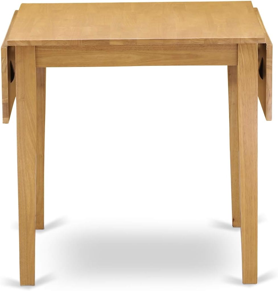 East West Furniture NDAN5-OAK-W 5 Piece Dining Table Set for 4 Includes a Rectangle Kitchen Table with Dropleaf and 4 Dining Room Chairs, 30x48 Inch, Oak