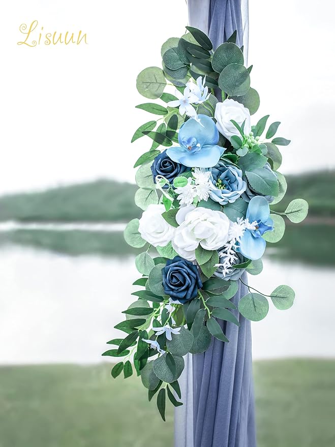 Wedding Arch Flowers, Artificial Flowers for Decoration, Large Flower Swag for Boho Styles Wedding Ceremony Floral Decor - Pack of 2