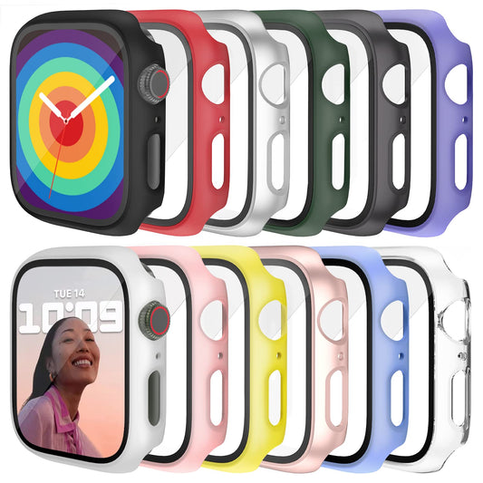 12 Pcs Jomitvp Hard Pc Case Compatible For Apple Watch Series 3/2/1 42Mm With Tempered Glass Screen Protector, All Around Protec