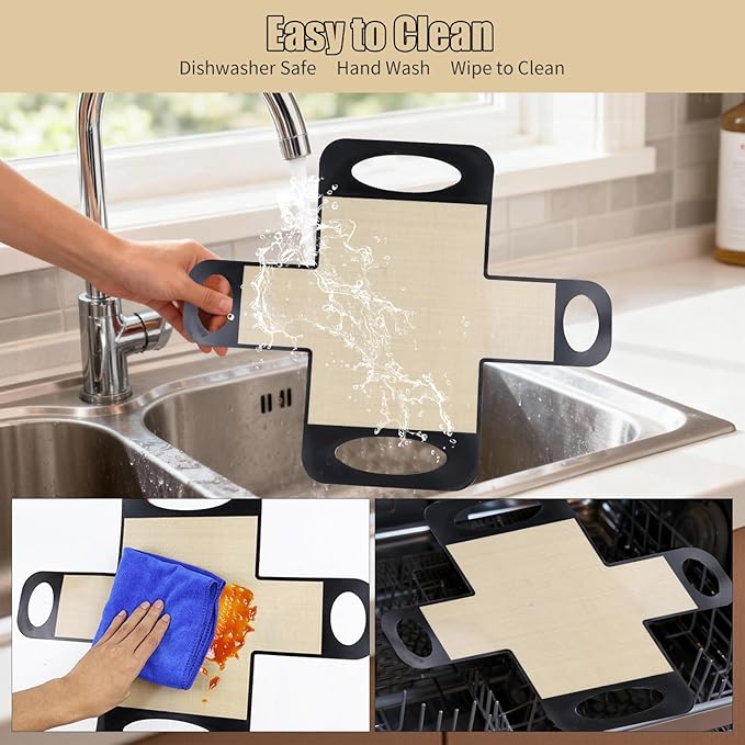 4PCS Silicone Bread Loaf Pan Liner, Food-Grade Silicone Bread Sling, Non-Stick & Easy Clean Dough Transfer Tool with 4 Handles Bread Liner Fits 9x5" or 1.5lb Loaf Pans