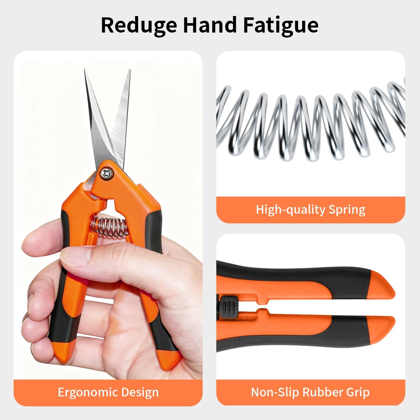 4 Pack Garden Pruning Shears, Stainless Steel Shears, Gardening Shears Scissors Pruning Shears for Gardening Tools (2pcs Green+2pcs Orange)