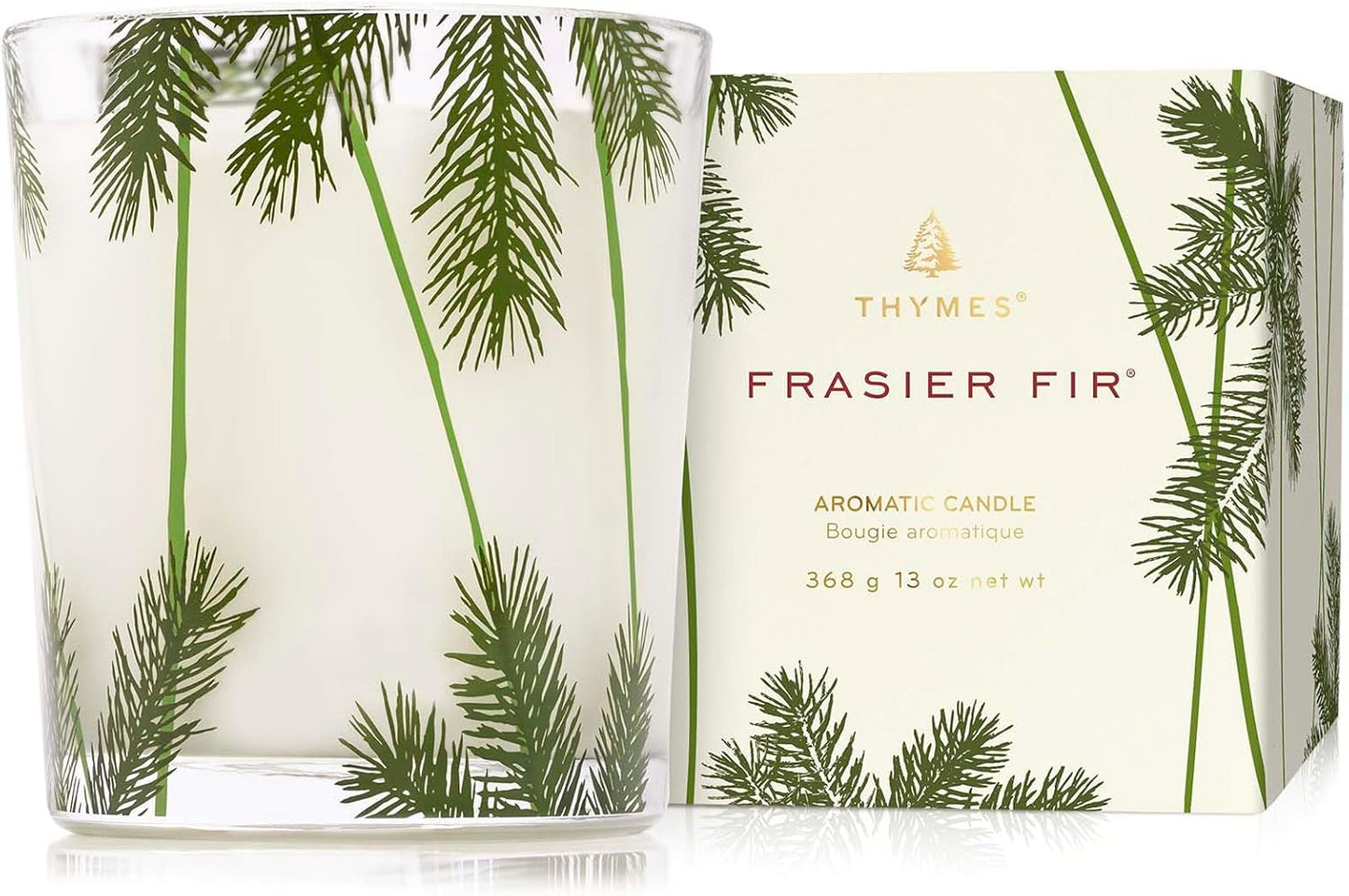 Thymes Frasier Fir Pine Needle Candle – Holiday Candles for Home Scented with Notes of Crisp Siberian Fir, Cedarwood & Sandalwood – Christmas Decor – Christmas Gifts for Women & Men (13 oz)