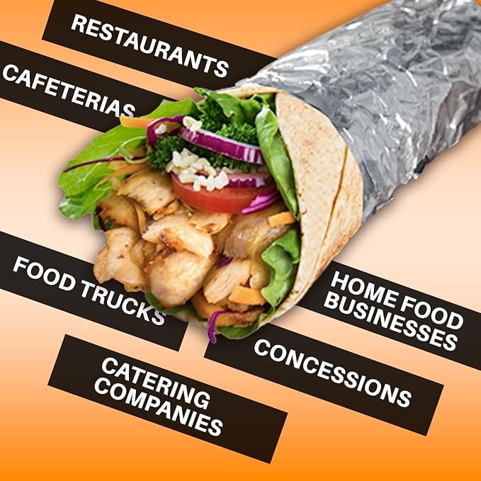 Insulation Sandwich Wrapping Paper Aluminum Foil Sheets - [150 sheets] - 10 3/4" x14" - Aluminum Foil Sandwich Wrap Sheets For Sandwich Wraps, Burritos and BBQ