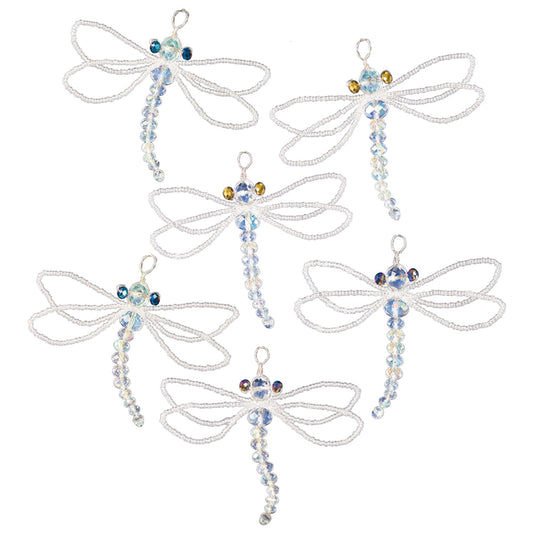 Solid Oak Kit Bead Orn Dragonflies, None