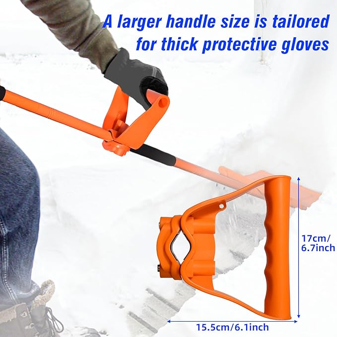 67 Inch Snow Shovel for Driveway with Heavy Duty Ergonomic Labor-Saving Assisted Handle, Removing Snow and Ice for Outdoor, Car, Yard, Emergency,Large Snow Shovel