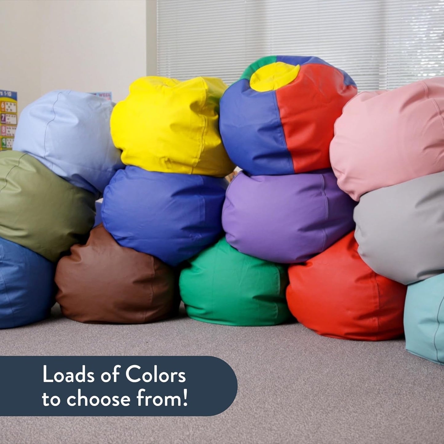 Children's Factory - CF610-003 26" Kids Bean Bag Chairs, Flexible Seating Classroom Furniture, Beanbag Ideal for Boy/Girl Toddler Daycare or Playroom, Red