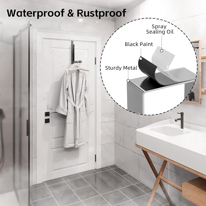2 Pack Over The Door Hanger, Folding Over The Door Drying Rack for Laundry,Foldable Over The Door Clothes Hanger,Small Clothes Drying Rack for Dorm Portable Black