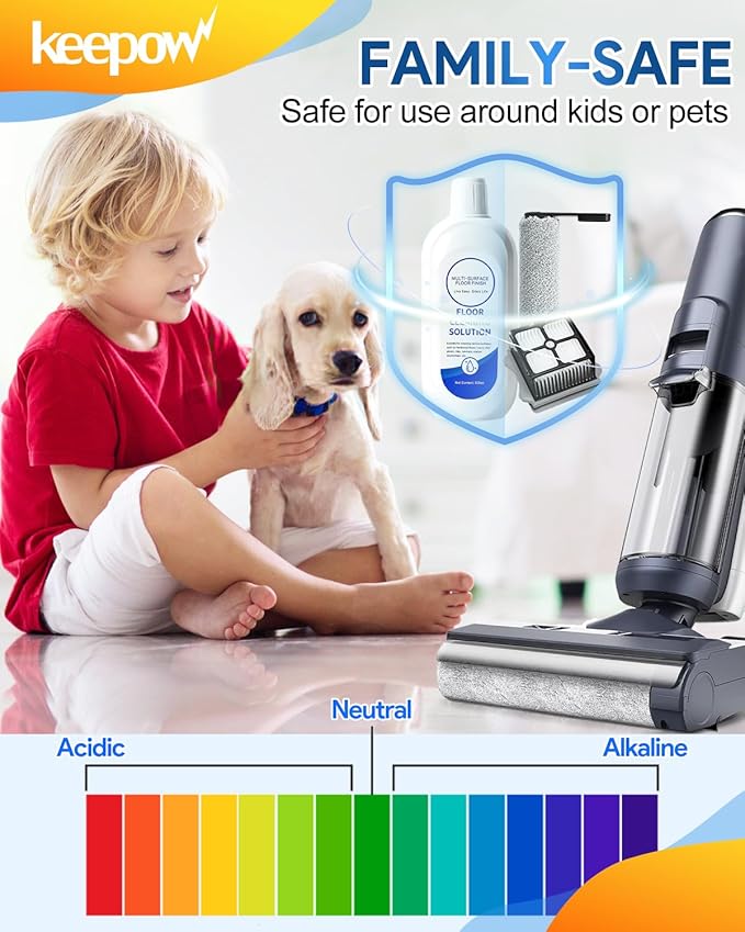 KEEPOW Vacuum Mop Replacement Compatible with Tineco Floor ONE S5 / iFLOOR 5 Breeze Complete Cordless Stick Vacuum, 1 HEPA Assembly & 1 Brush Roller & 500ml Solution Set (Not for S5 Combo Series)