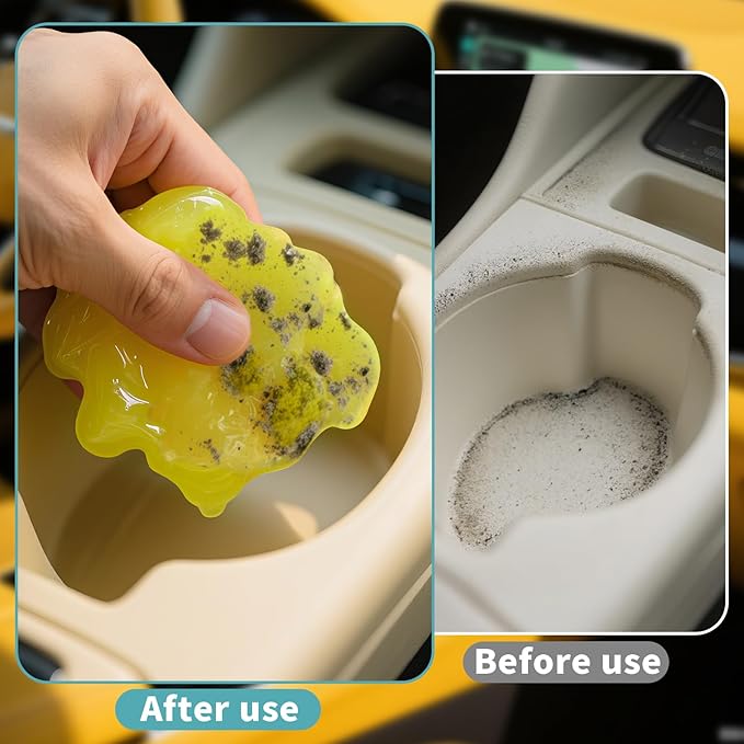 ASFSKY Keyboard Cleaning Gel (Lemon) Universal Cleaning Putty Dust Cleaning Car Interior Cleaner Car Dust Remover Car Slime Gifts for Men Women Girl Christmas Stocking Stuffers（1 Pack）
