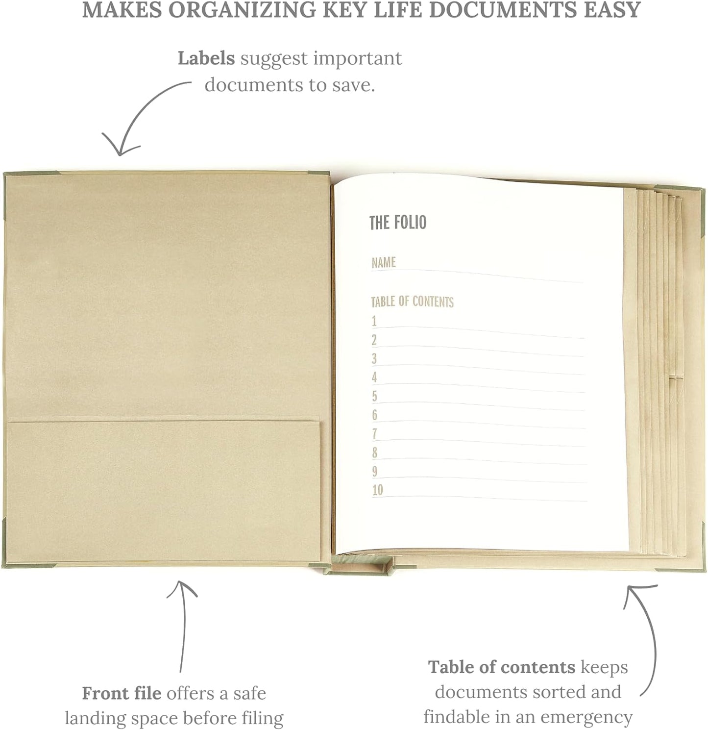 Savor | 2025 Edition The Folio™ Document Organizer | Custom Dyed Cloth-Bound Expanding File for Important Papers, Passports, Birth Certificates & More | Ideal for Home Organization & Graduation Gift