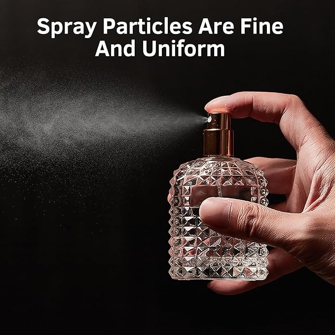 2 Pack 30ml Refillable Spray Perfume Bottles, Empty Clear Perfume Atomizer, Portable Perfume Mist Spray Bottle Travel Perfume Dispenser (30ML, Silver)