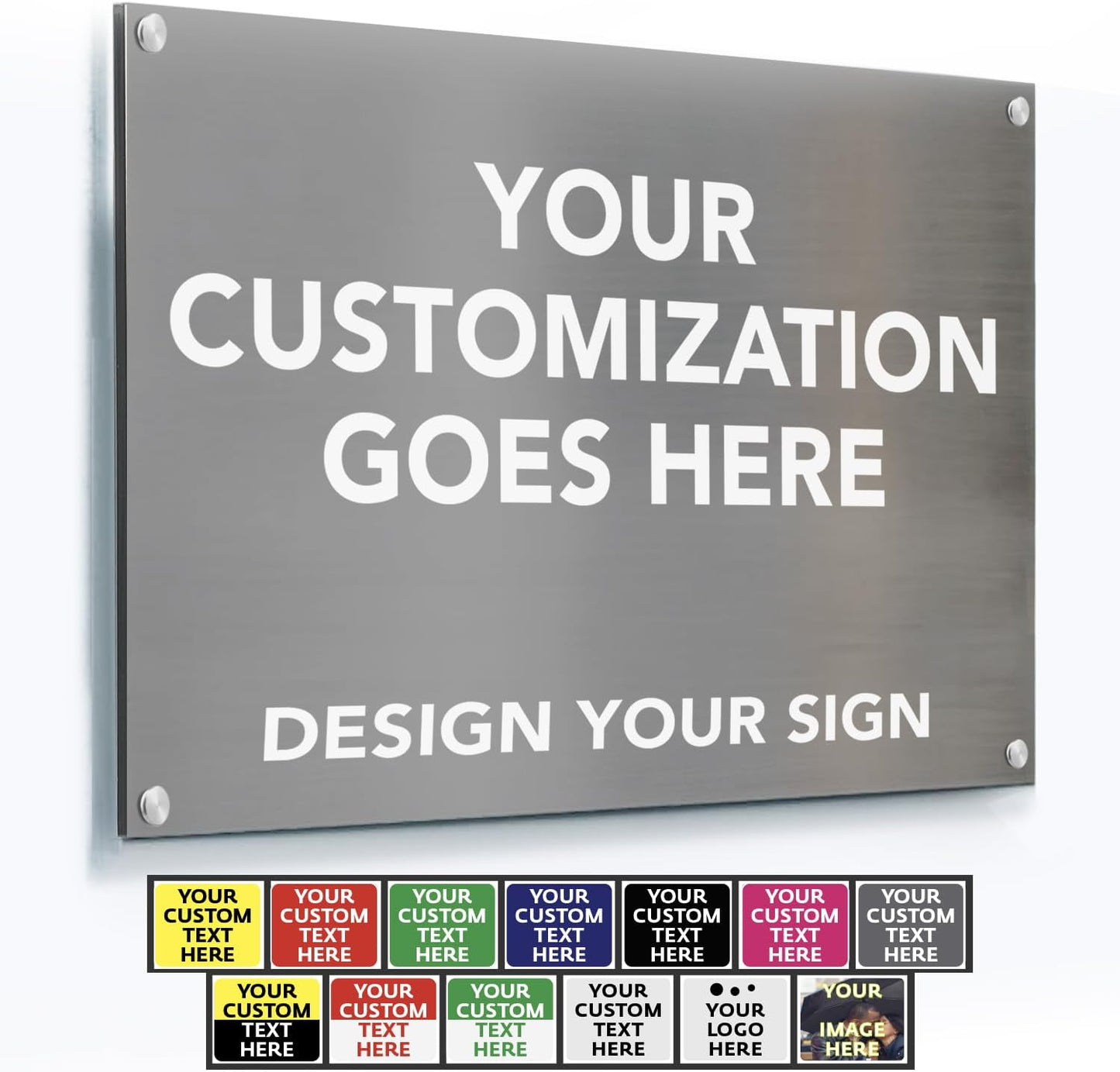 Custom Metal Signs, Personalized Aluminum, Customized Safety, Business Signs, Waterproof Outdoor, White Aluminum (Gray, 42x28 In)
