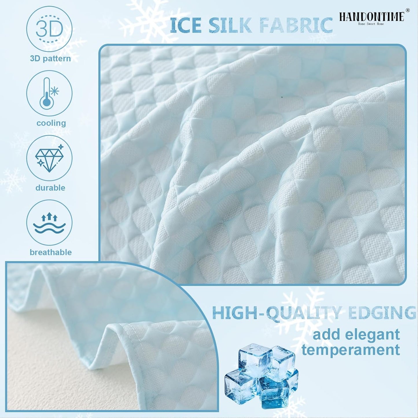 HANDONTIME Cooling Dog Couch Cover Ice Silk Washable & Breathable Pet Sofa Protector Durable Couch Covers for Sofa Pet Friendly Soft Dog Cooling Bed Cover Sofa Protector Covers (Baby Blue, 71"x118")