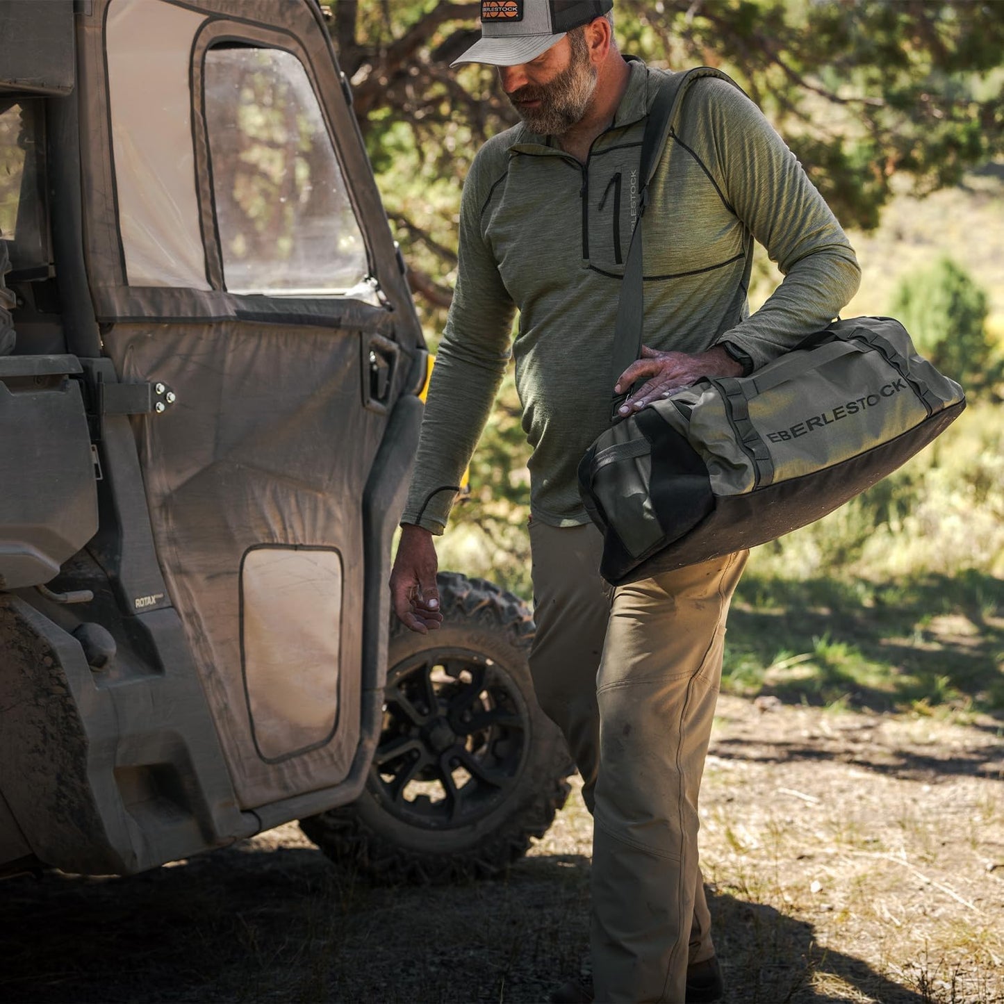 Eberlestock Hyllus Duffel Bag for Men - Durable, Water-Resistant, Small Men's Duffle Bag with Zipper Pockets, Ideal for Travel & Gym, Tactical Gear Bag, Hunting, Fishing, Camping - Military Green, 65L
