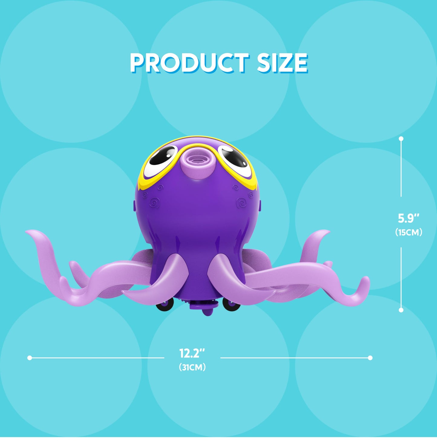 SYNCFUN Dancing Octopus Bubble Machine with Music, 360° Moving & Auto-Avoidance, Cute Bubble Machine Gun Blower with Solution Refills for Kids,Easter,Outdoor, Birthday,Party