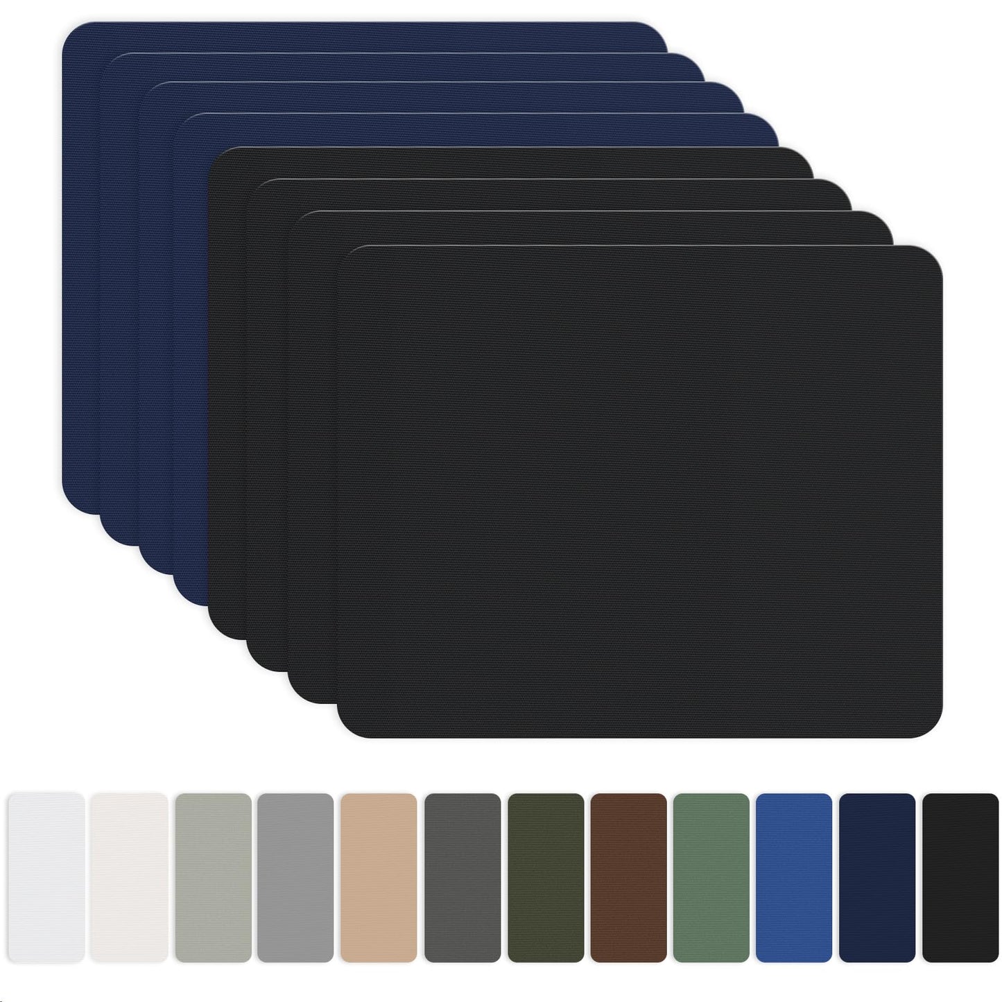 OAZ 8 Pieces 7.87 x 5.9 inch Nylon Repair Patches Nylon Fabric Patch Self-Adhesive Fabric Repair Tape Waterproof Lightweight Outdoor Gear Patch Kit for Down Jacket Clothing Tent Bag (Black/Navy Blue)