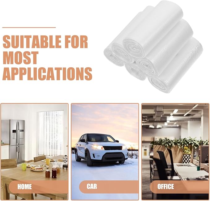 Mipcase 6 Rolls Mini Disposable Trash Bags Tear-resistant Garbage Can Liners for Home Office Car Use Compact Portable Waste Organizers