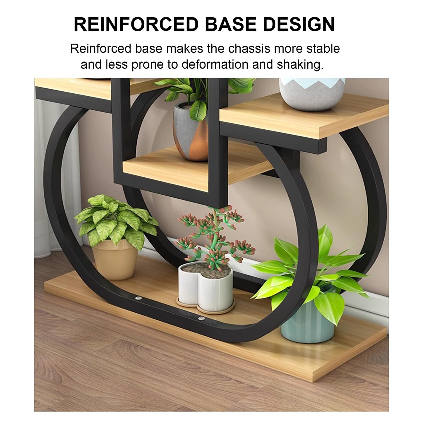 DJVHSRI 4-Tier Iron Flower Stand - Heart-Shaped Indoor Plant Display Rack Corner Storage for Garden Balcony and Courtyard - Stylish Metal Flower Pot Holder,5