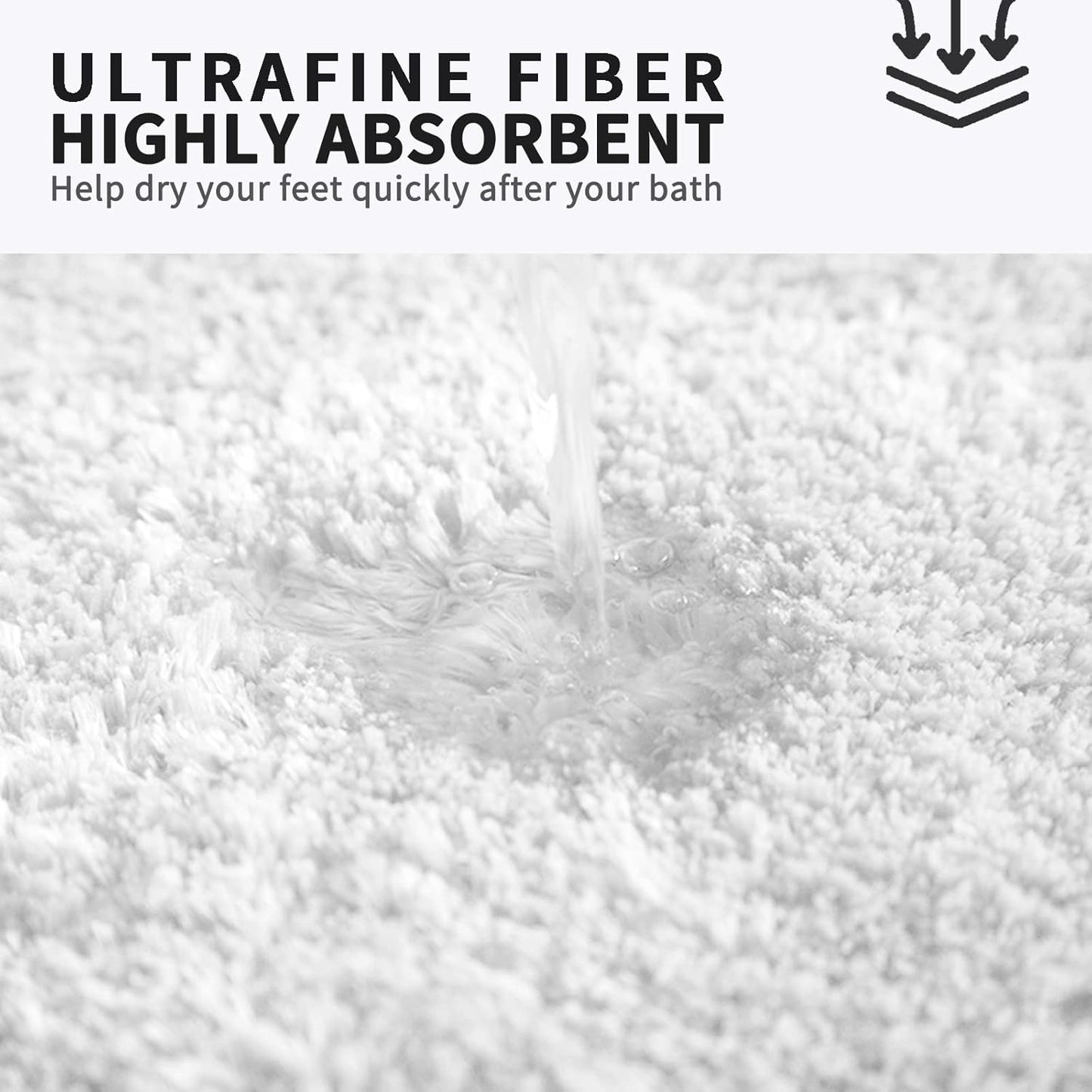FIFU Bathroom Rugs 24" W x 36" L, Bath Mat for Bathroom, Bedroom, Laundry Room & Kitchen, Non-Slip Rubber Latex Backing, Extra Soft and Absorbent Microfiber Carpet, Machine Washable Rug, White