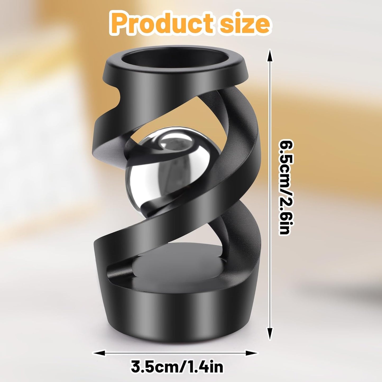 Upgraded Kinetic Desk Toys, Kinetic Spinning Desk Toy for Office for Adults, Quite Fidget Toys for Kids Teens, Desk Fidgets for Adults with ADHD (Black Silver)