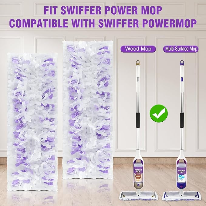 48 Pack Disposable Power Mop Refills Pads for Swiffer Power Mop,Spray Wet Pads Refill for Swiffer ,Disposable Mopping Pad Refills for Multi-Surface &Wood Floor Cleaning