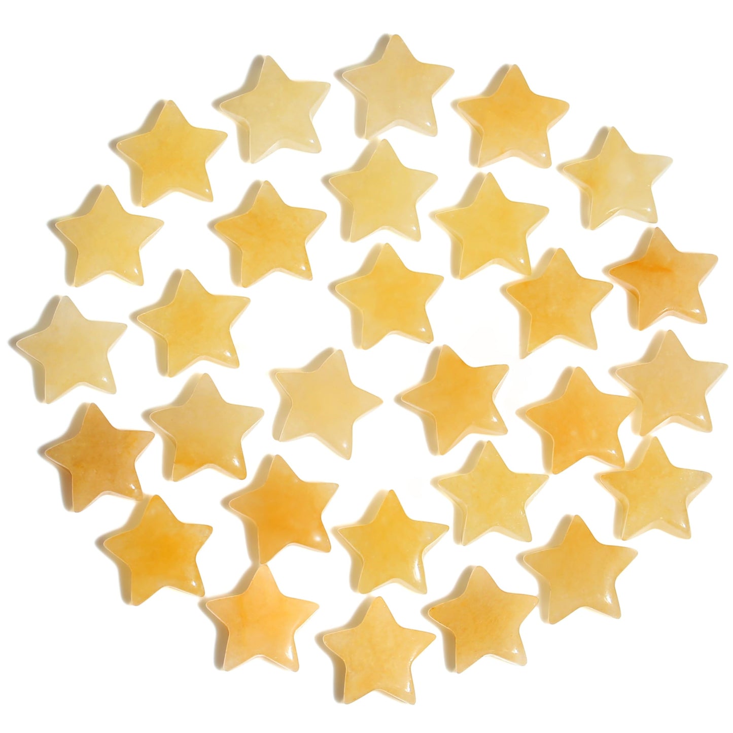 QINJIEJIE 20 PCS Citrine Crystals Star Stone Healing Crystal Set Mini Crystal Bulk Polished Stone Star Gemstones Wholesale for Meditation Energy Balancing Crystal Gifts Stocking Stuffers for Women