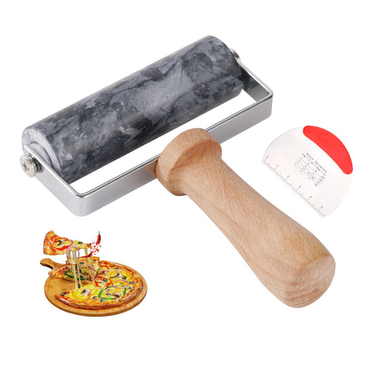 Small Marble Rolling Pin for Dough-Non-Stick T-shaped Hand Roller for Dough,Compact-Ideal for Home Bakers(Type A Black)