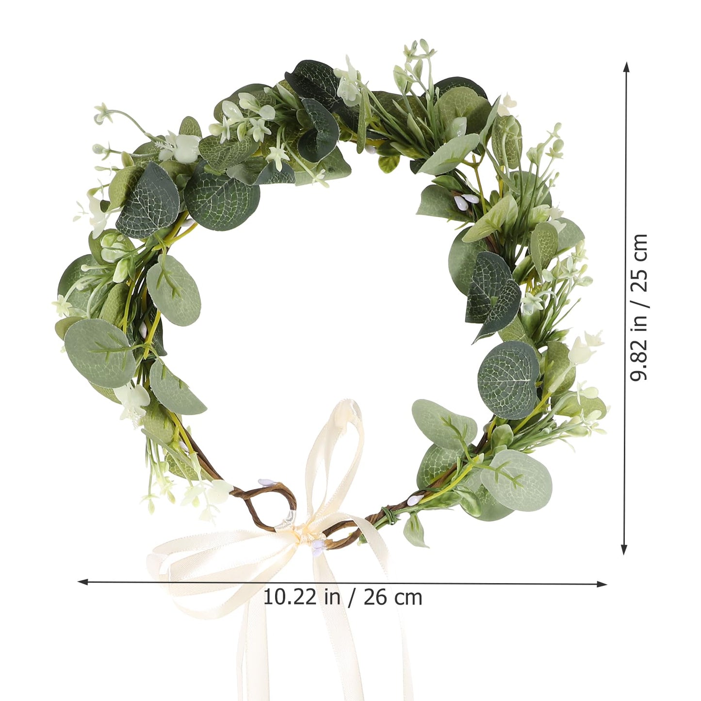HEALLILY Faux Wreath Bridal Headdress Floral Tiara Wedding Headband Lightweight Simulated Plant Hair Accessory for Photos Beach Parties
