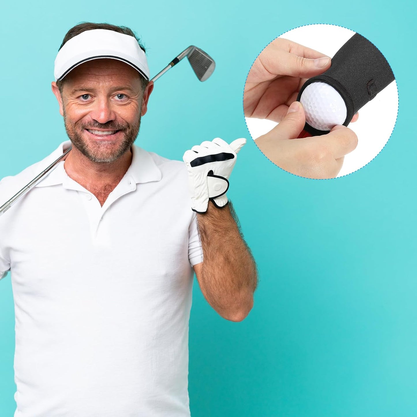 PATIKIL Golf Ball Carry Bag Golf Tee Holder Pouch Portable Neoprene Golf Ball Holder with Clip for Men and Women