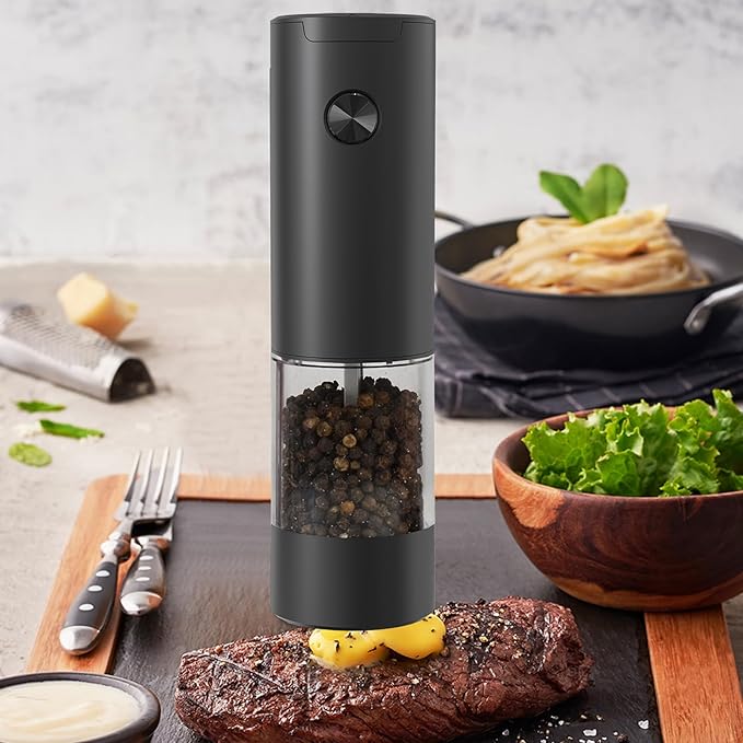 Automatic Electric Salt and Pepper Grinder Set with Adjustable Coarseness, 95ml Capacity, Battery Operated Spice Grinder, Perfect Kitchen Gadget Gift and Housewarming Gift
