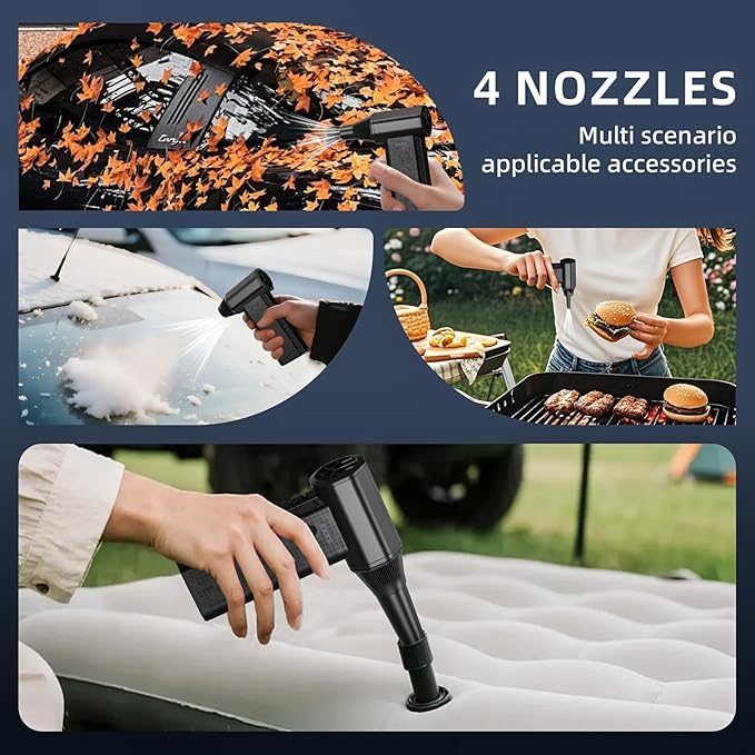 Rechargeable Compressed Air Duster, 150000RPM Super Power Electric Air Duster, 3-Gear Adjustable Mini Turbo Blower for Computer Keyboard Cleaner, Car Cleaning, House and Outdoor