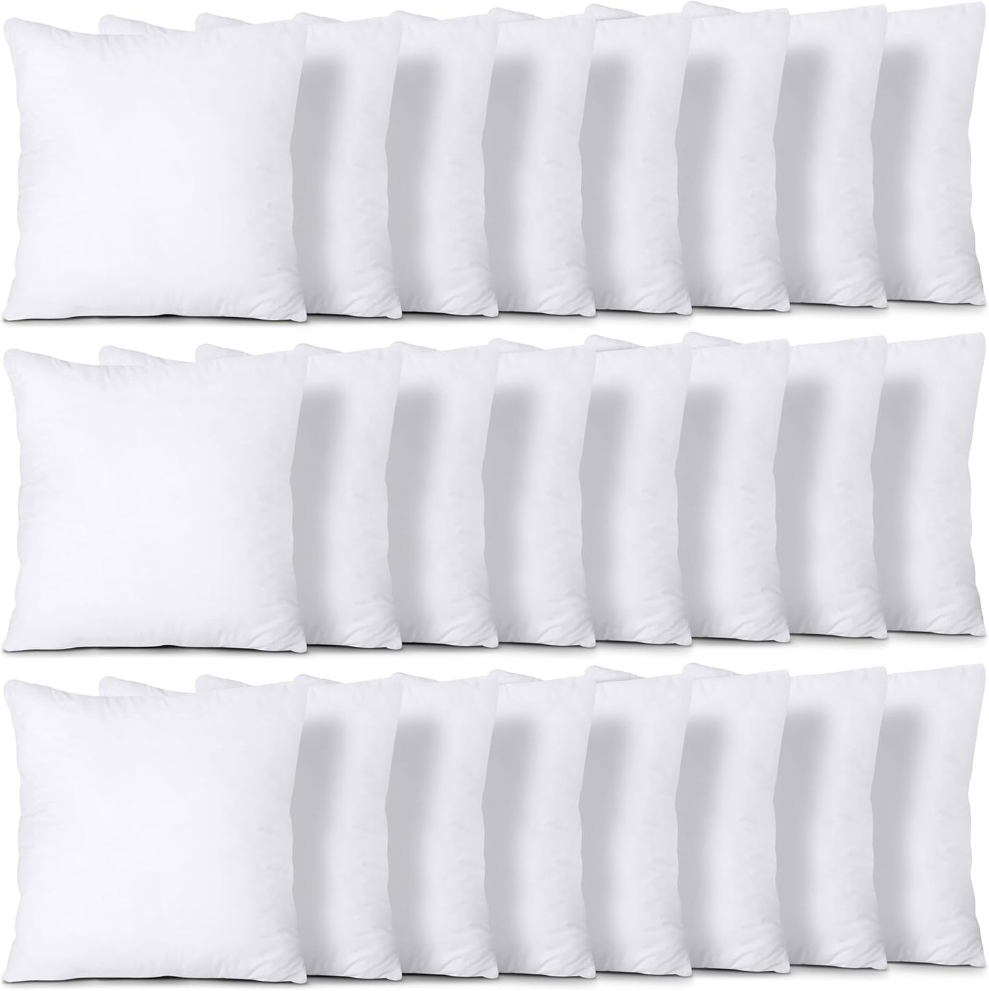 Utopia Bedding Throw Pillows (Set of 24, White), 18 x 18 Inches Pillows for Sofa, Bed and Couch Decorative Stuffer Pillow