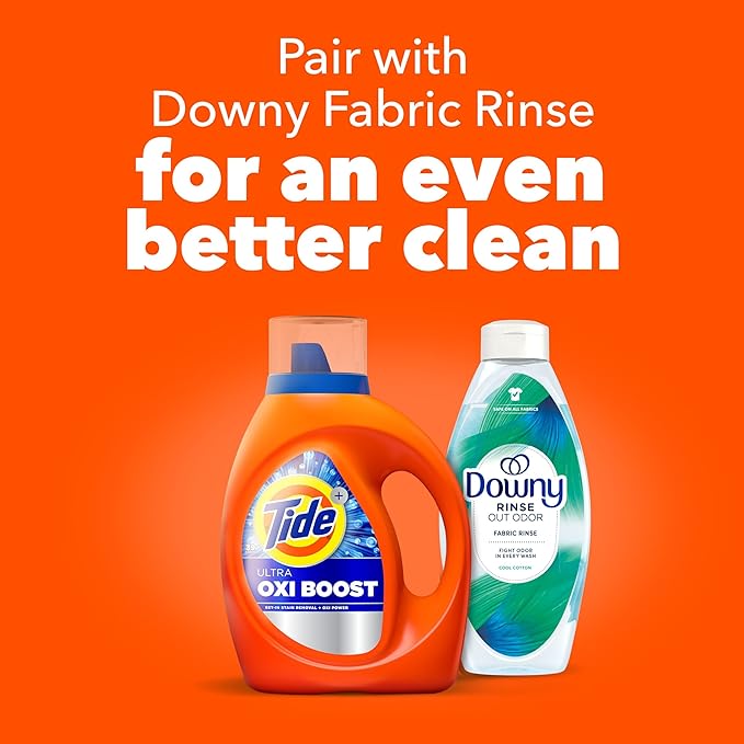 Tide Ultra Oxi Boost Liquid Laundry Detergent, 148 fl oz, 105 Loads, Advanced Stain Remover with Extra Oxi Power