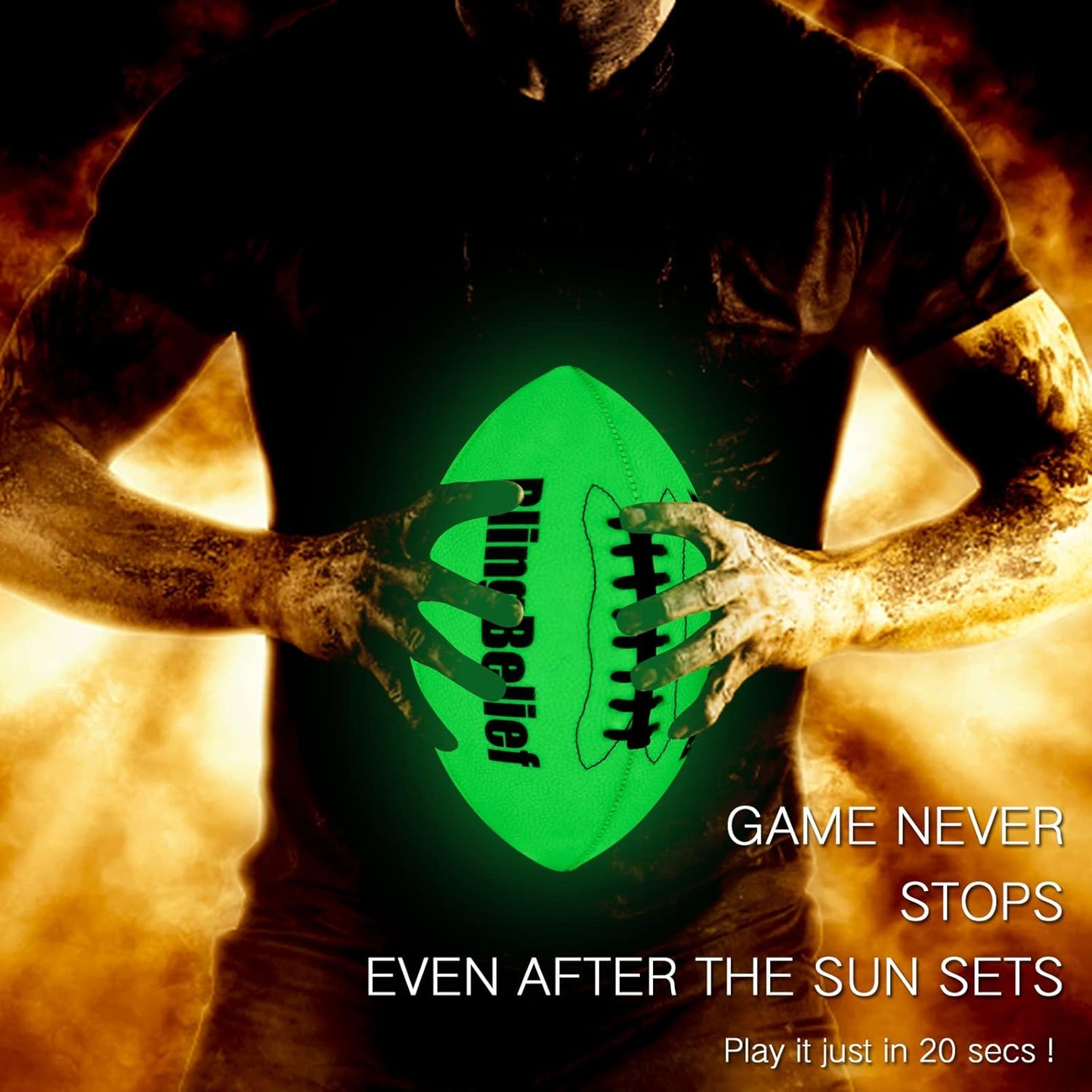 Super Bright Glow in The Dark Baseball,Soccer Ball,Volleyball,Football, Light Up Luminous Baseball, Official Size and Weight Football, Recreational Use Practice Volleyball