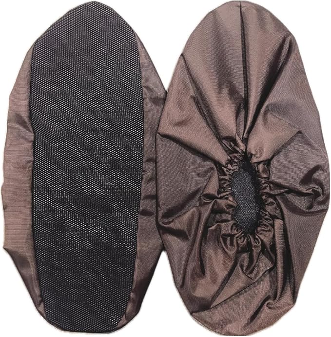Jron 5 Pairs Premium Reusable Washable Shoe Cover Boot Covers for Contractors, (5 Pairs | US 12-14 For Shoes/US 11-13 For Boots, Brown)