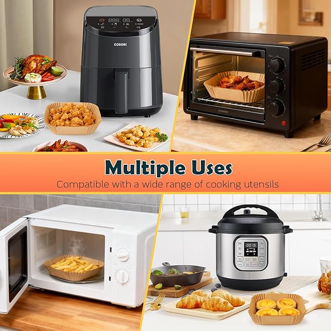 BYKITCHEN Small Air Fryer Liners for 1 to 3 QT Airfryer, 5.5in Mini Airfryer Parchment Paper Sheet, Compatible with CHEFMAN 2 Quart, Cosori 2.1QT, Dash 2.6Qt, Instant Pot Vortex 2QT Airfryer (120PCS)