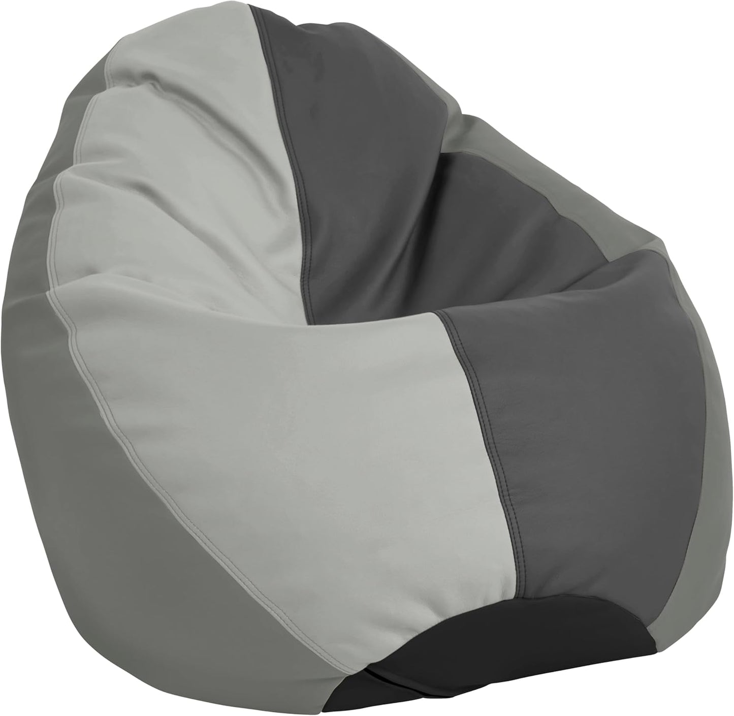 FDP SoftScape Dew Drop Bean Bag Chair with Supportive High-Back Design, For Kids, Teens and Adults, Alternative Seating for Dorms, Schools, Libraries, Daycares or Home - Gray/Light Gray