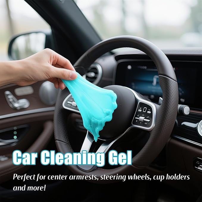 ASFSKY Car Cleaning Gel (Blue,Mint) Cleaning Putty Universal Dust Cleaning Car Interior Cleaner Keyboard Dust Remover Car Slime Gifts for Men Women Girl Christmas Stocking Stuffers（1 Pack）