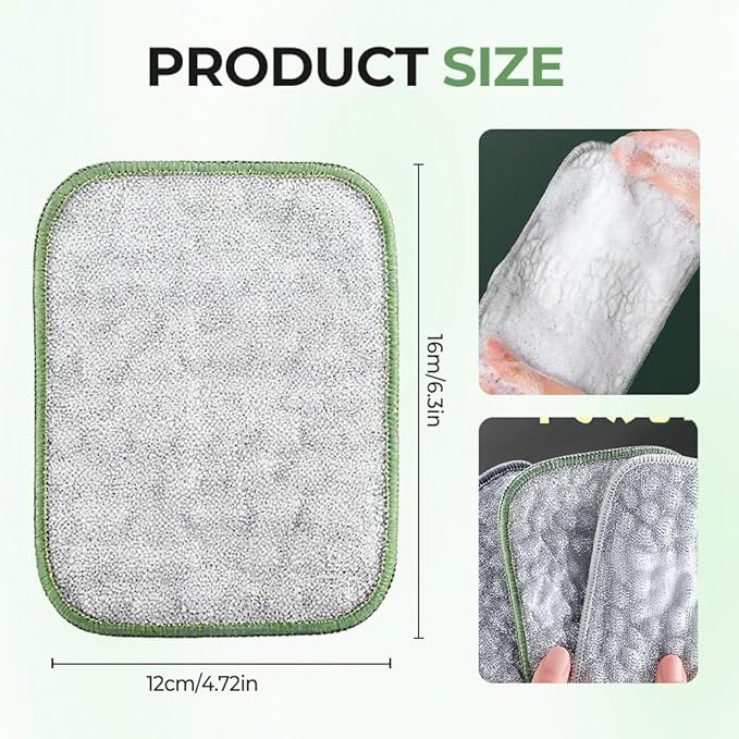 Fliwos Non-Scratch Wire Dishcloths, 2025 New Multipurpose Wire Miracle Cleaning Cloths Reusable Kitchen Dishwashing Rags Thickened Dishcloths for Wet and Dry (15 Pcs)
