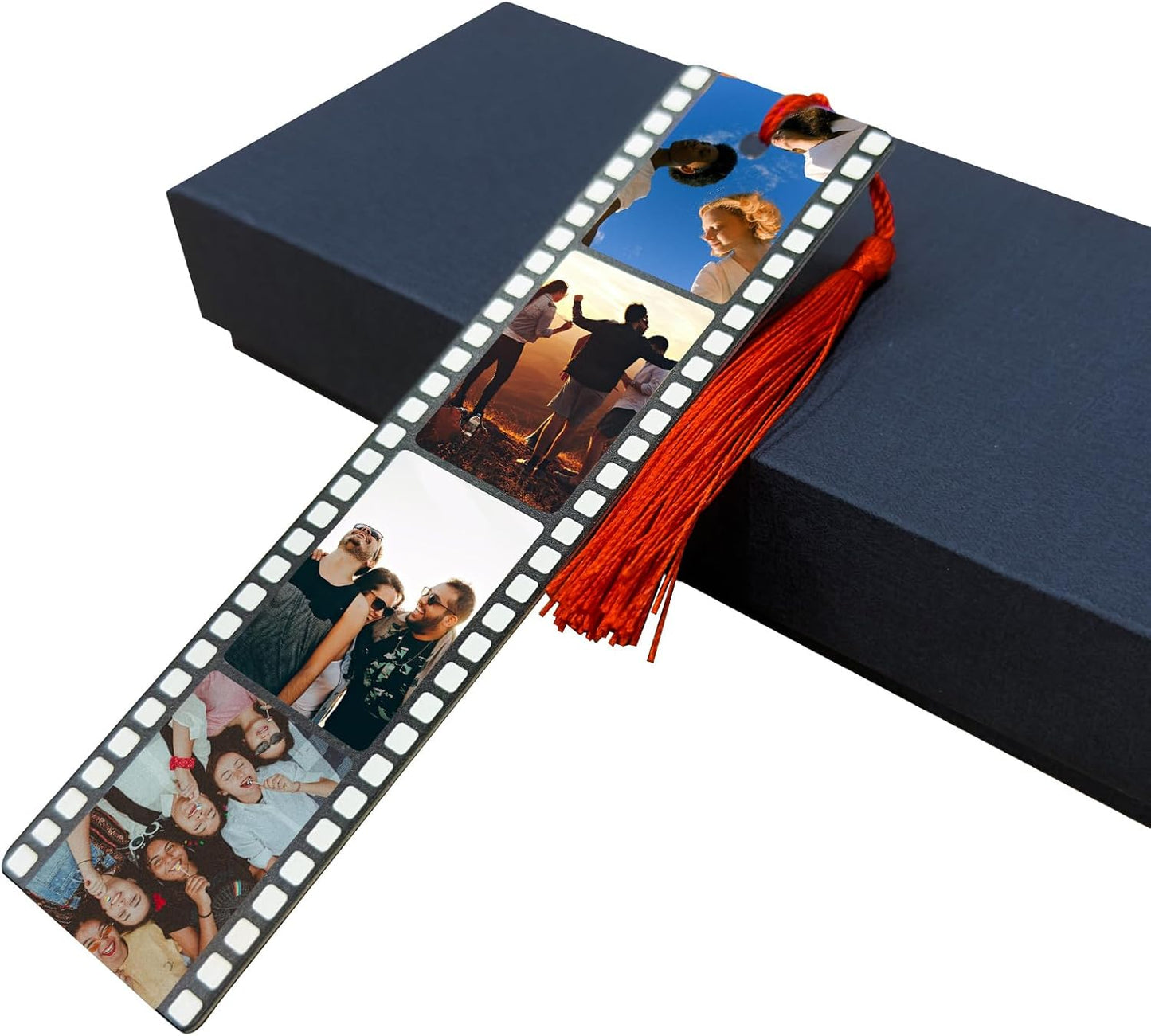 Custom Bookmarks with Tassel and Gift Box Metal Photo Bookmark Personalized with Picture and Text (4 Photos)