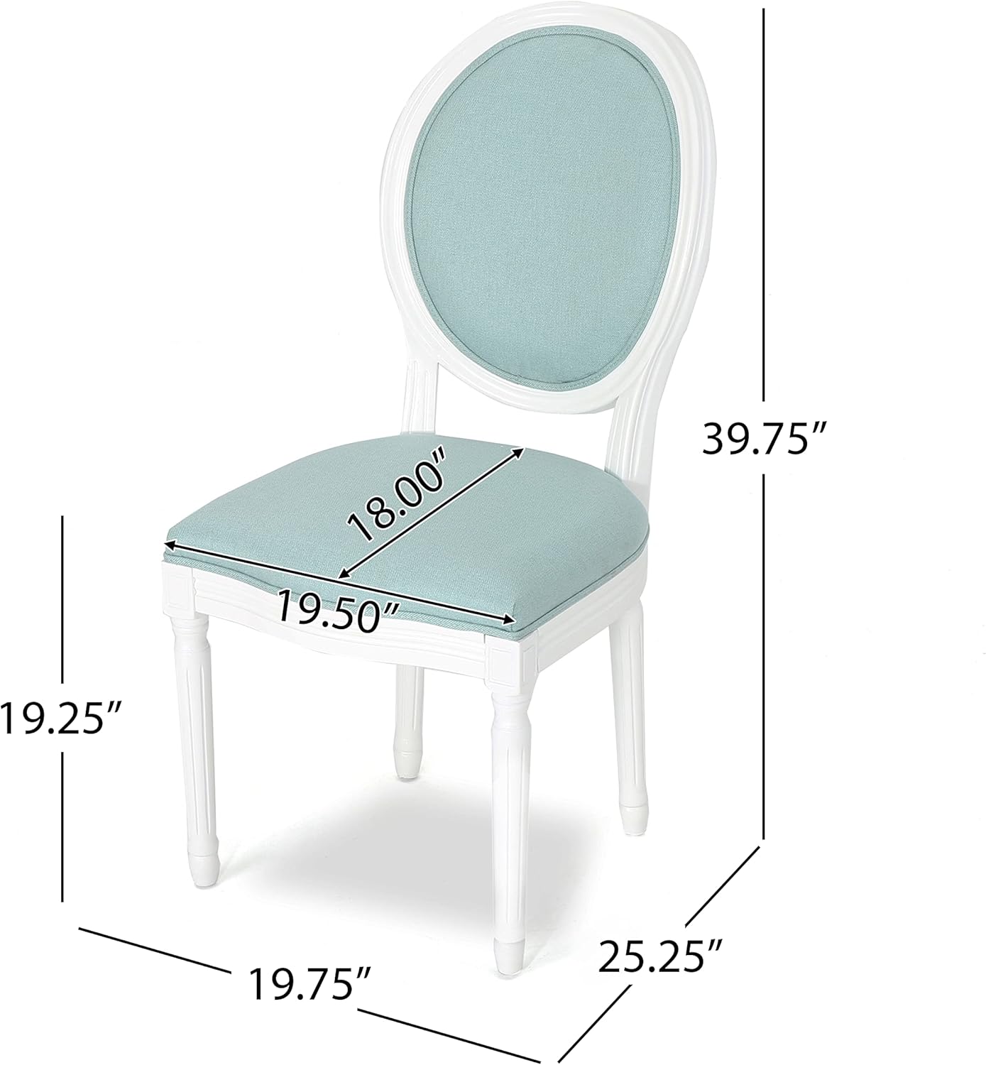 Christopher Knight Home Phinnaeus Fabric Dining Chairs, 2-Pcs Set, Light Blue