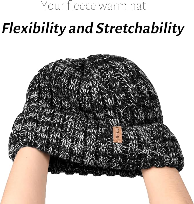 FURTALK Winter Hats for Women Fleece Lined Beanie Knit Chunky Womens Snow Cap