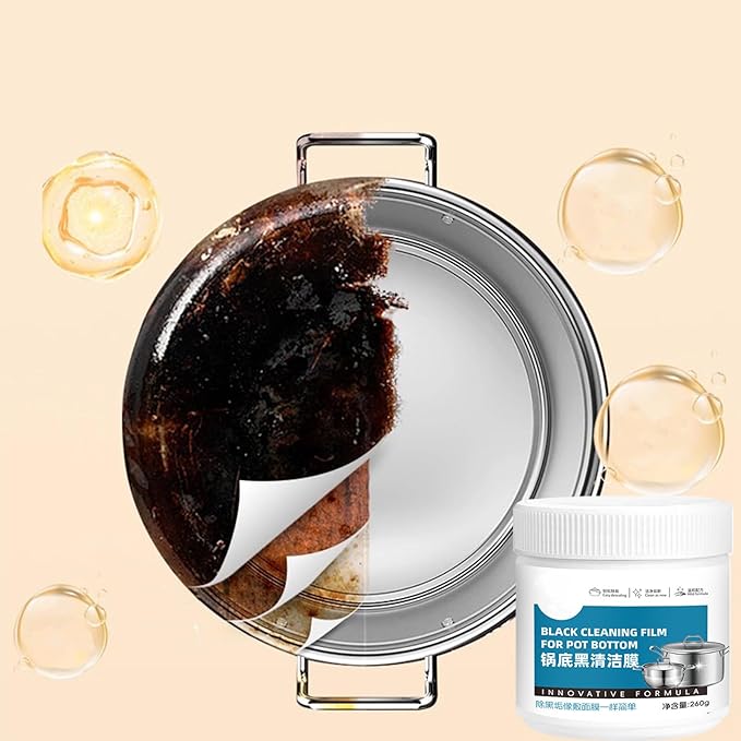 Burnt Pan Cleaner, Safe & Easy Application, 260g, Cookware Degreaser Paste, Cookware Deep Cleaning Paste, Stubborn Oil Removal, Powerful Degreasing Formula, for Stove, Oven, Grill, Cooktop, Microwave