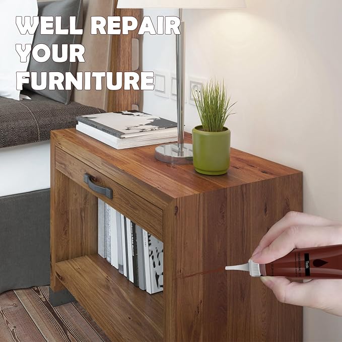 DEWEL Wood Furniture Repair Kit, Wood Floor Scratch Repair Kit, Upgrade 12 Colors Furniture Touch Up Markers and Fillers for Stains, Scratches, Floors, Tables, Bedposts